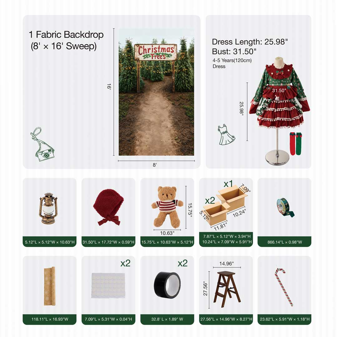 Kate Winter Wild Christmas Tree Gifts Farm Photo Kit