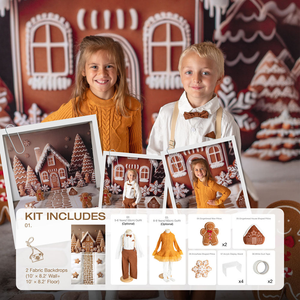 Kate Winter Christmas Gingerbread Lane Photo Kit Photography Backdrops&Props Themed Bundle