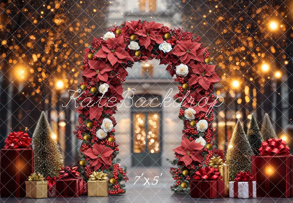Kate Christmas Floral Arch Presents Bokeh Backdrop Designed by Mini MakeBelieve