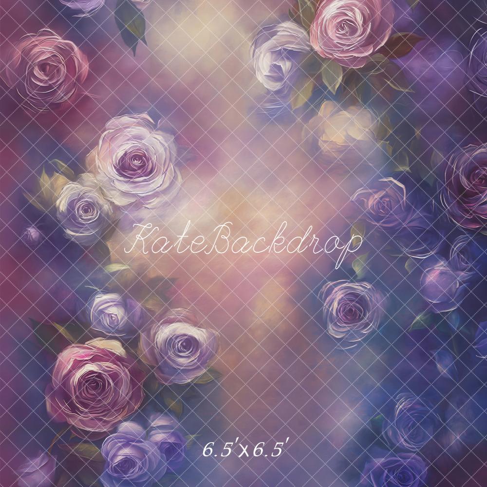 Kate Purple Rose Floral Backdrop Designed by Emetselch -UK