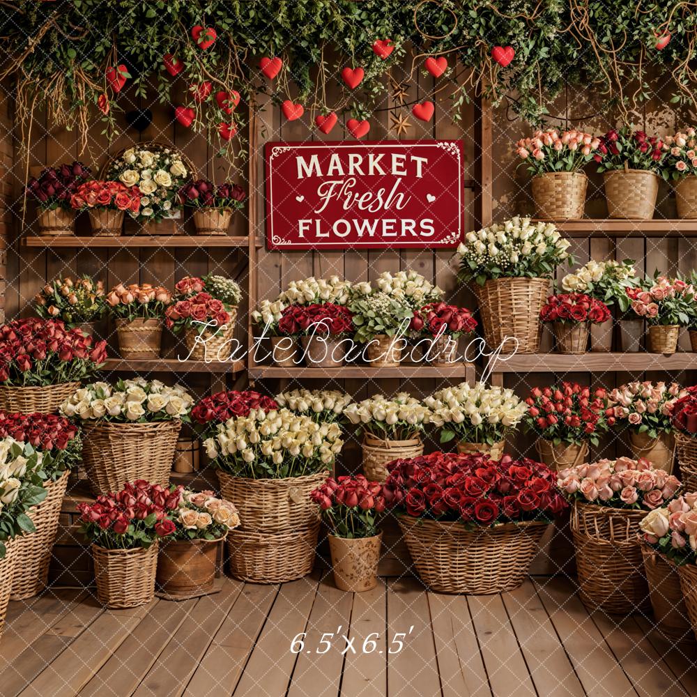 Kate Flower Market Baskets Shelves Roses Backdrop Designed by Emetselch -UK
