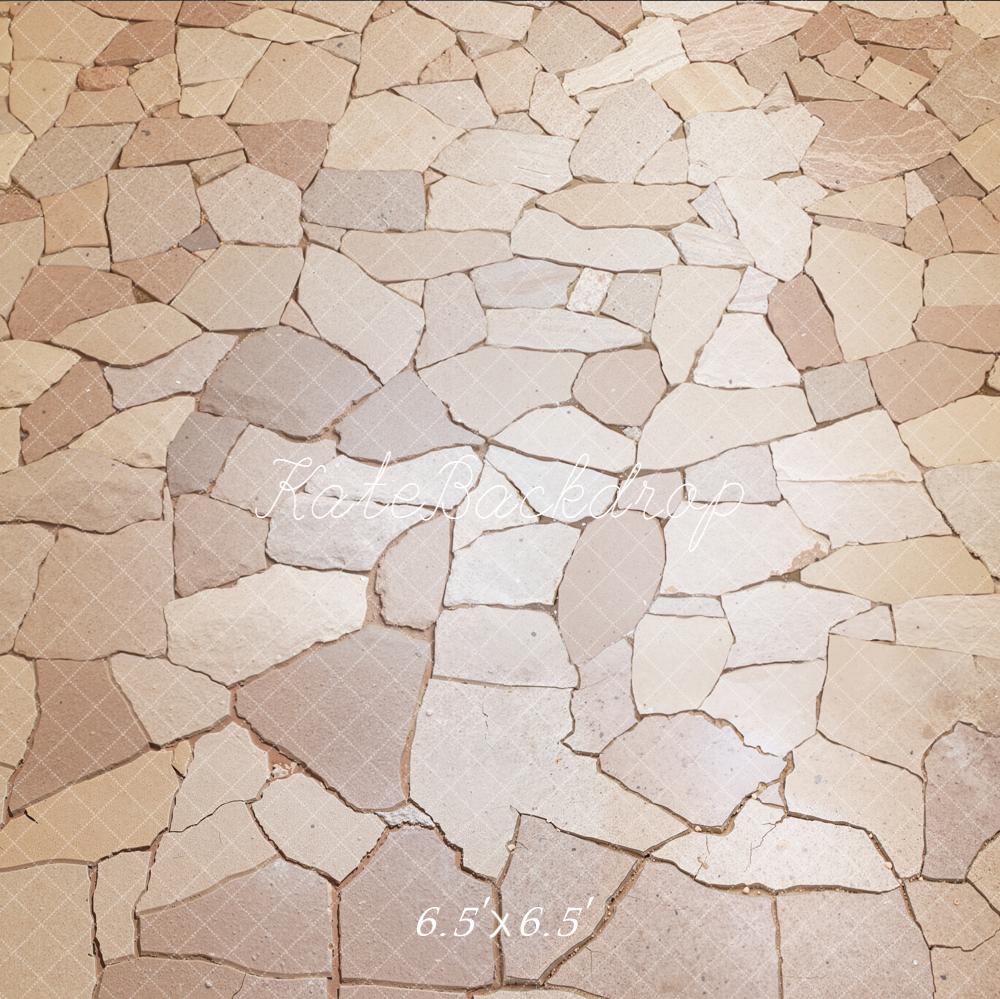 Kate Cobblestone Floor Beige Backdrop Designed by Emetselch -UK