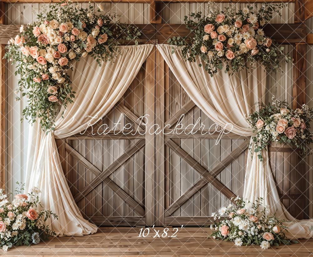 Kate Wedding Garland Wood Barn Door Backdrop Designed by Emetselch -UK