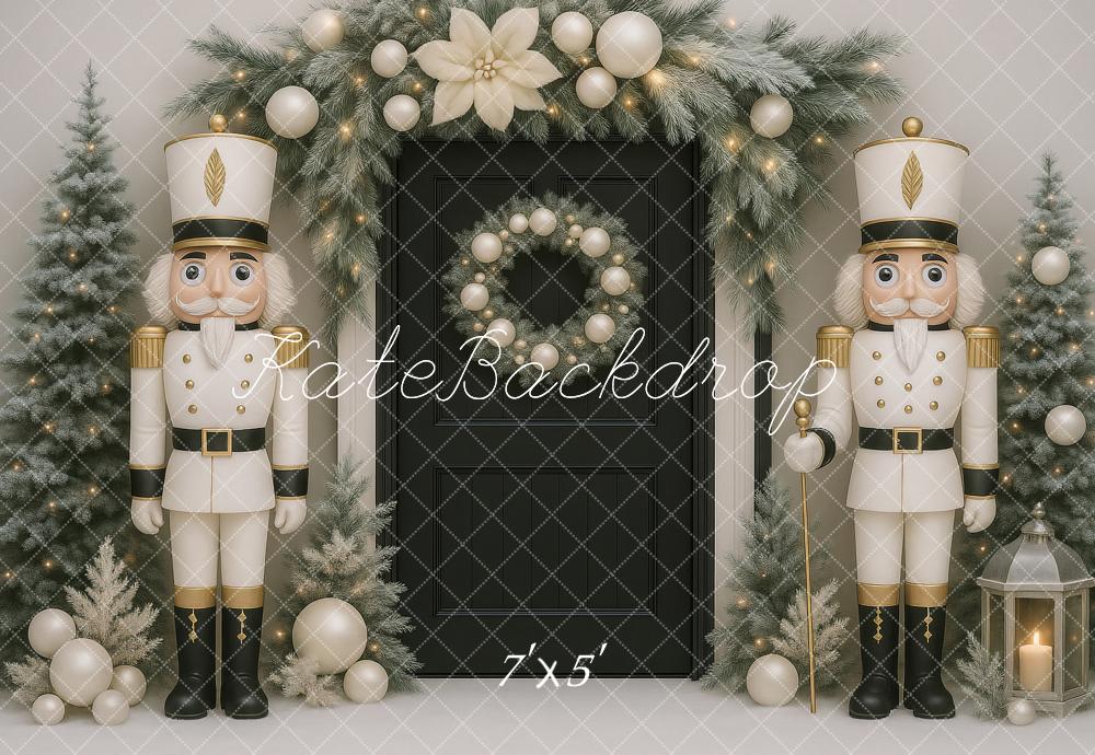Kate Christmas Nutcracker Trees Garland Black Backdrop Designed by Ashley Paul -UK