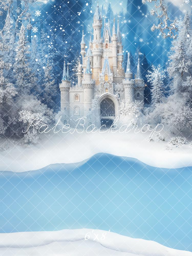 Kate Winter Castle Snowy Forest Fleece Backdrop Designed by Emetselch -UK