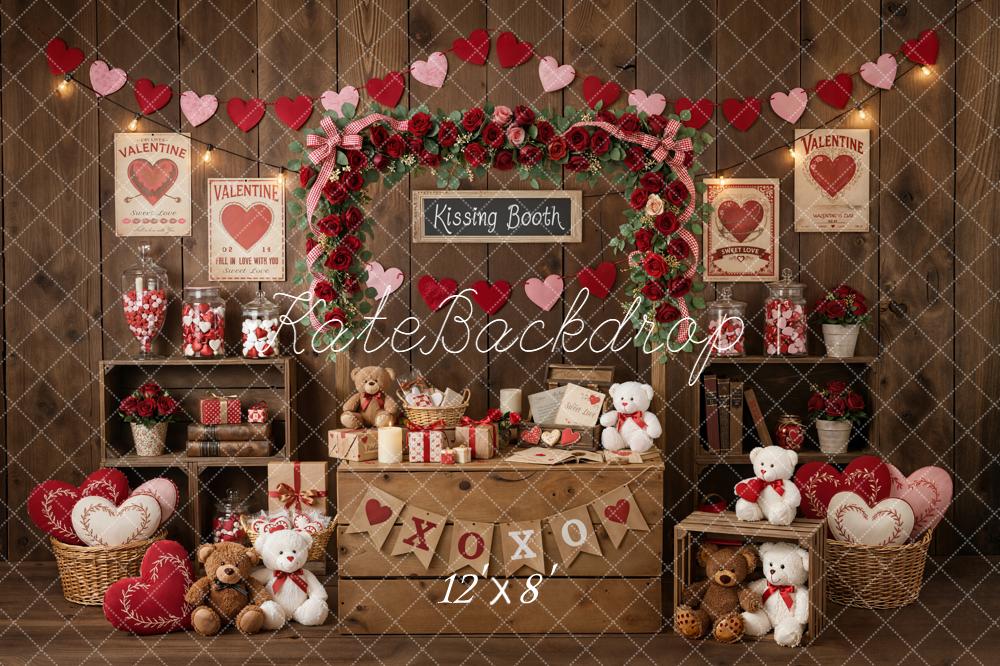 Kate Valentine Heart Garland Roses Wooden Crates Backdrop Designed by Emstselch