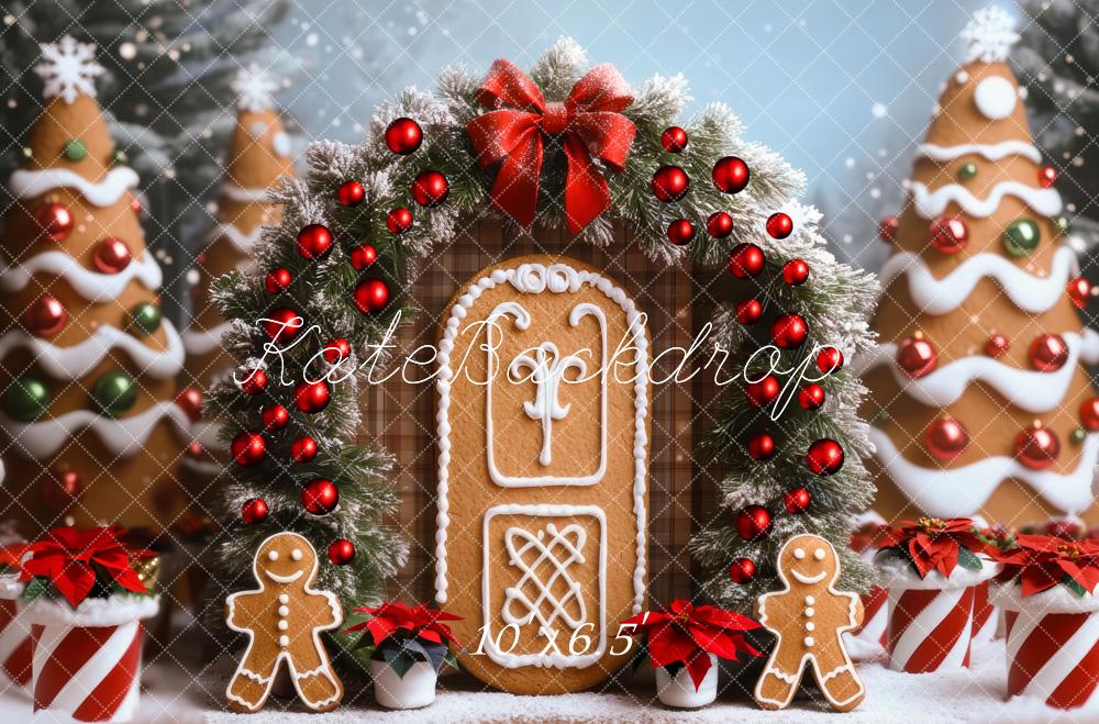 Kate Christmas Gingerbread House Garland Backdrop Designed by Mini MakeBelieve -UK
