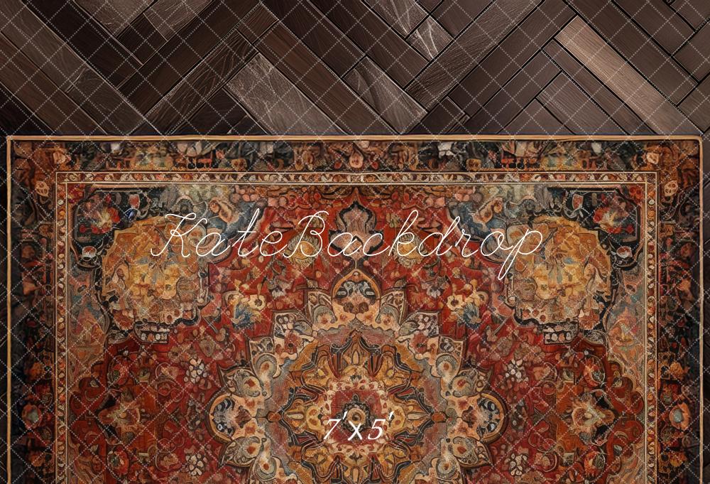 Kate Vintage Rug Herringbone Floor Backdrop Designed by Mandy Ringe Photography -UK