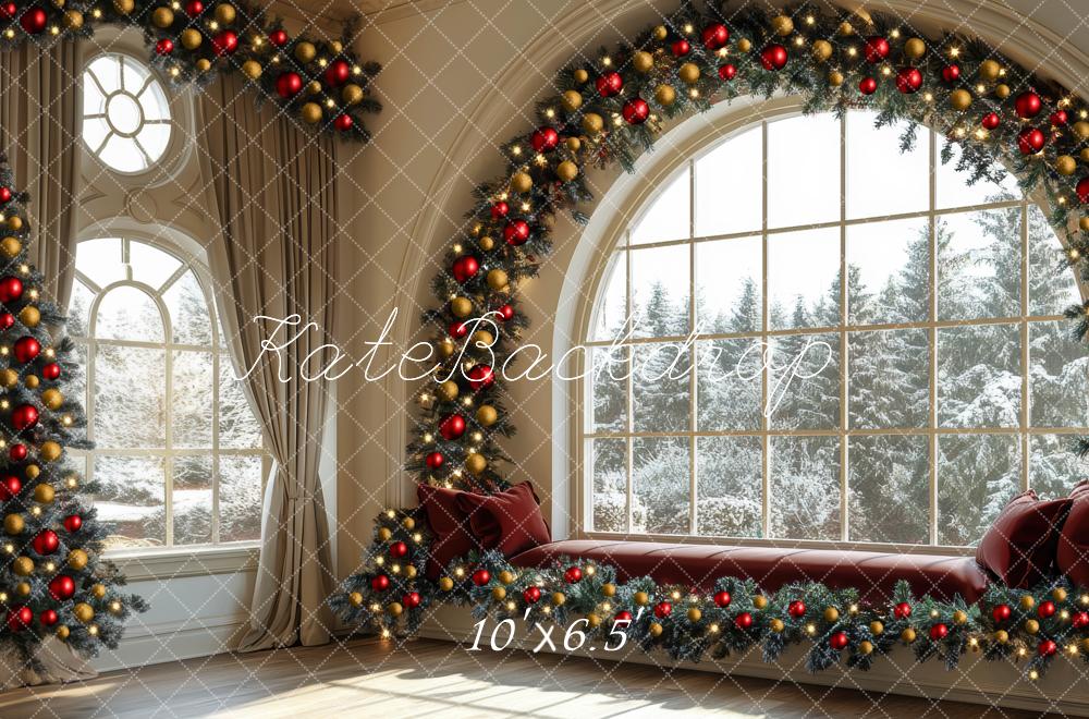 Kate Christmas Window Arch Garland Interior Backdrop Designed by Mini MakeBelieve -UK