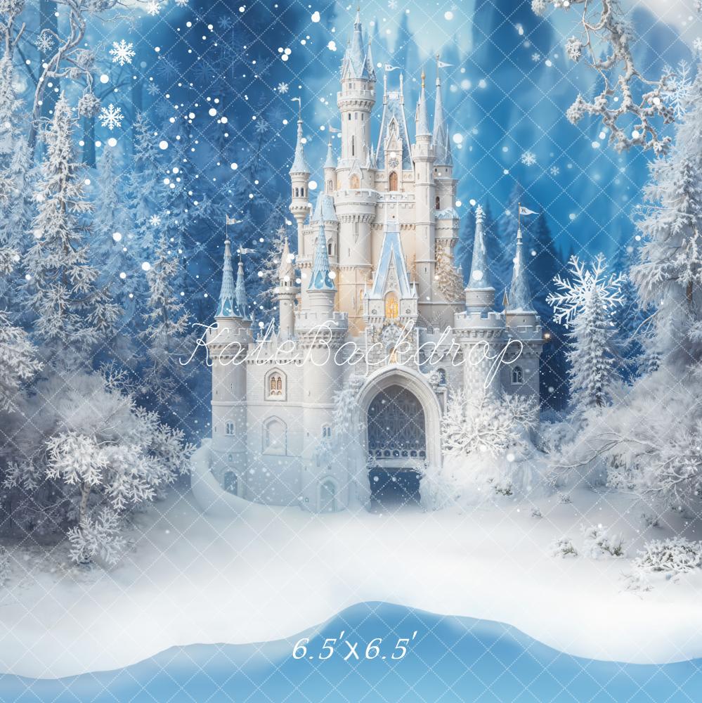Kate Winter Fantasy Castle Snowy Forest Backdrop Designed by Emetselch -UK