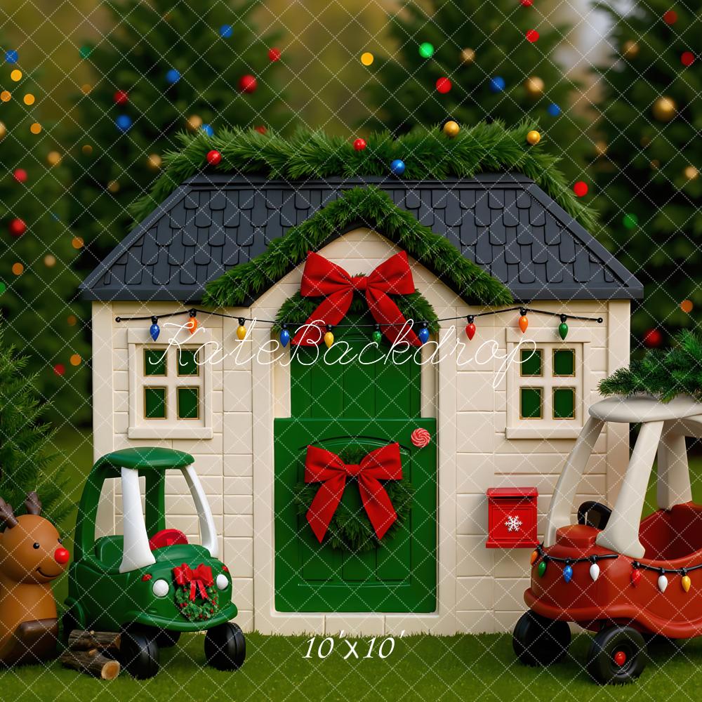 Kate Christmas Playhouse Toy Cars Garland Backdrop Designed by Mini MakeBelieve -UK