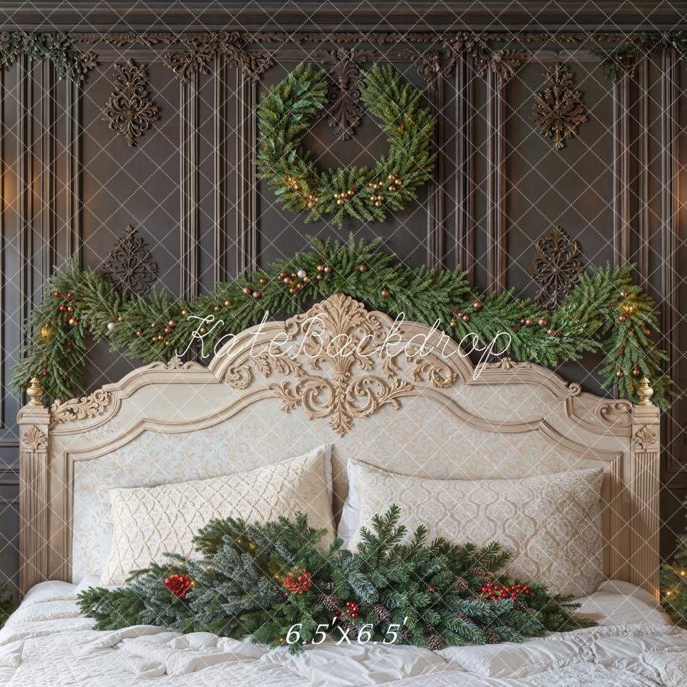 Kate Christmas Bed Garland Wreath Trees Backdrop Designed by Emetselch -UK