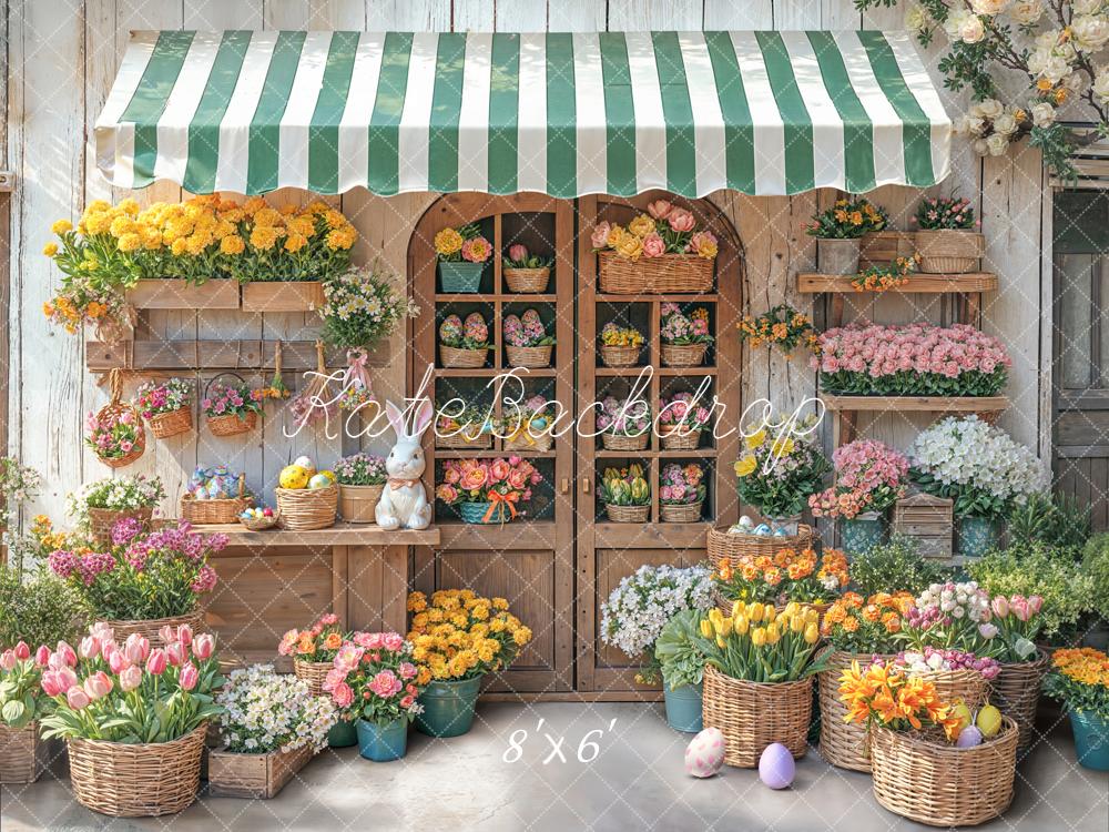Kate Easter Bunny Flower Shop Fleece Backdrop Designed by Emetselch