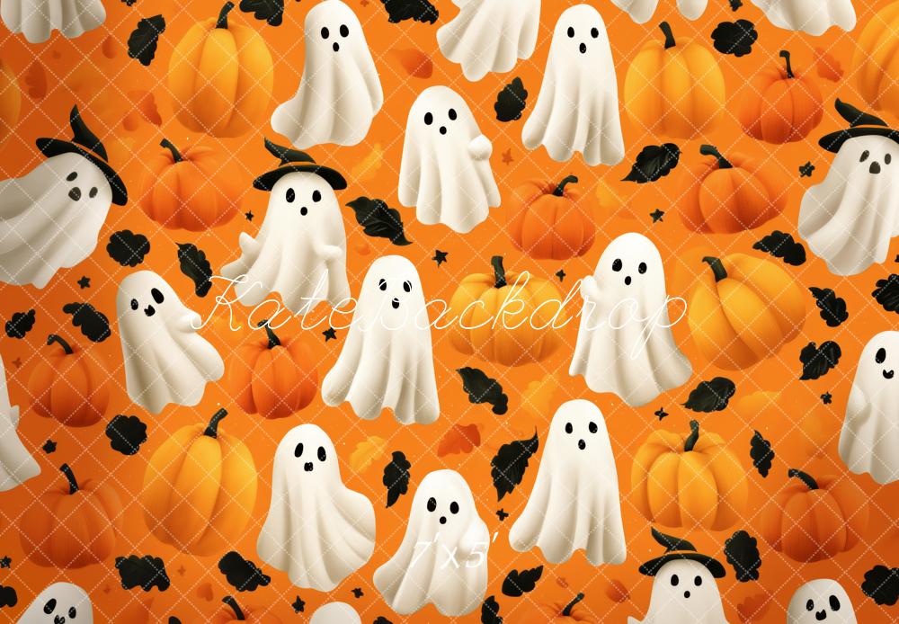Kate Halloween Ghost Pumpkin Pattern Backdrop Designed by Patty Robert -UK