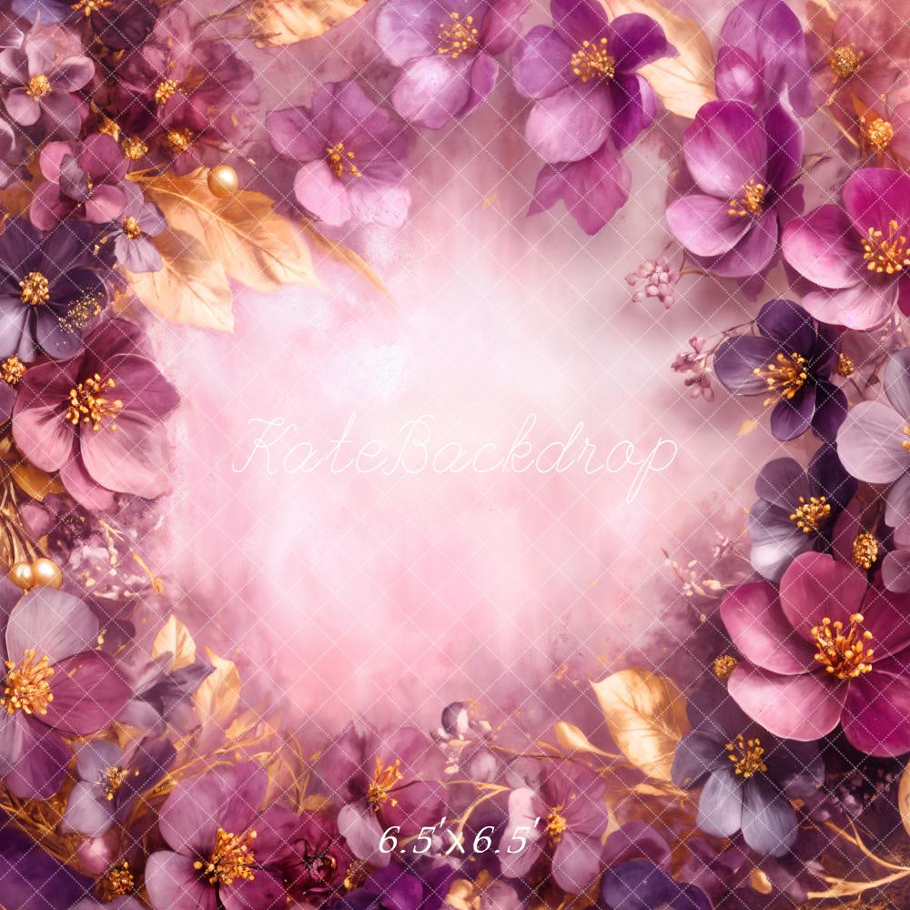 Kate Flower Fine Art Purple Gold Backdrop Designed by Emetselch
