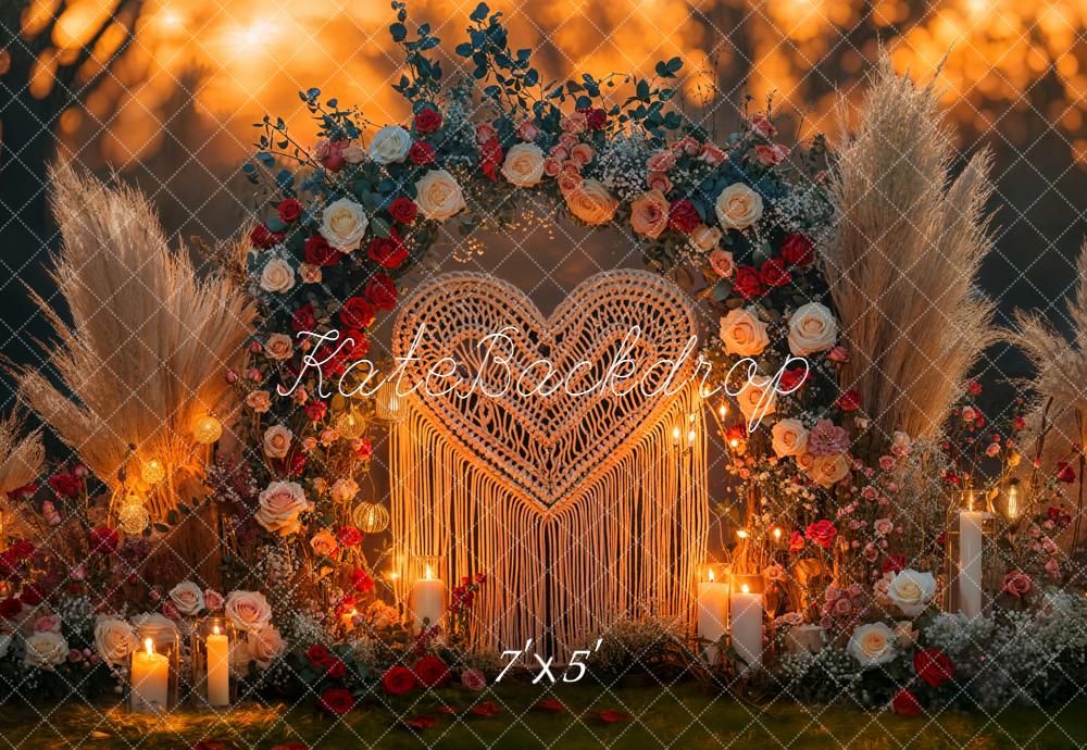 Kate Wedding Flower Arch Pampas Candlelight Backdrop Designed by Emetselch