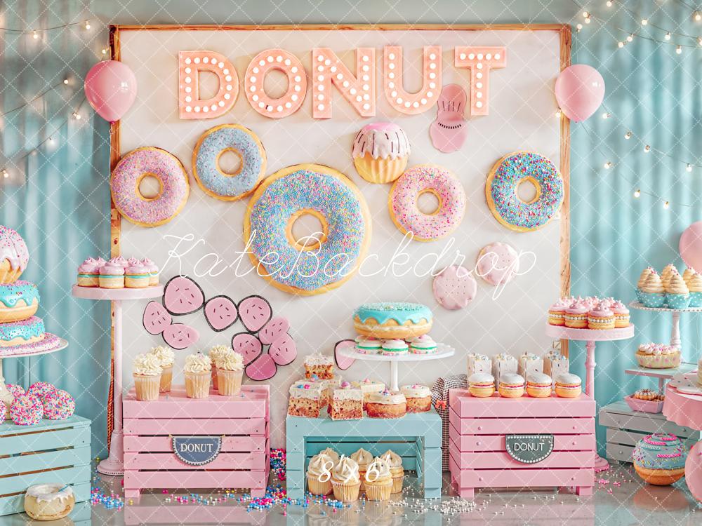 Kate Donut Cake Smash Pastel Sweets Fleece Backdrop Designed by Emetselch -UK