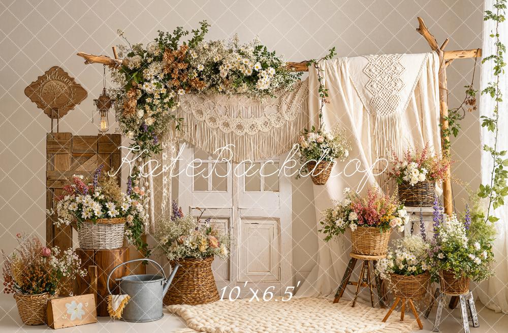 Kate Boho Floral Arch Macrame Decor Backdrop Designed by Emetselch