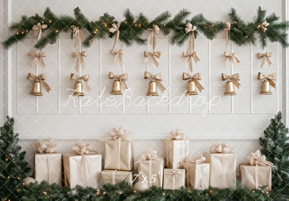 Kate Christmas Gold Bells Garland Gift Backdrop Designed by Patty Robert