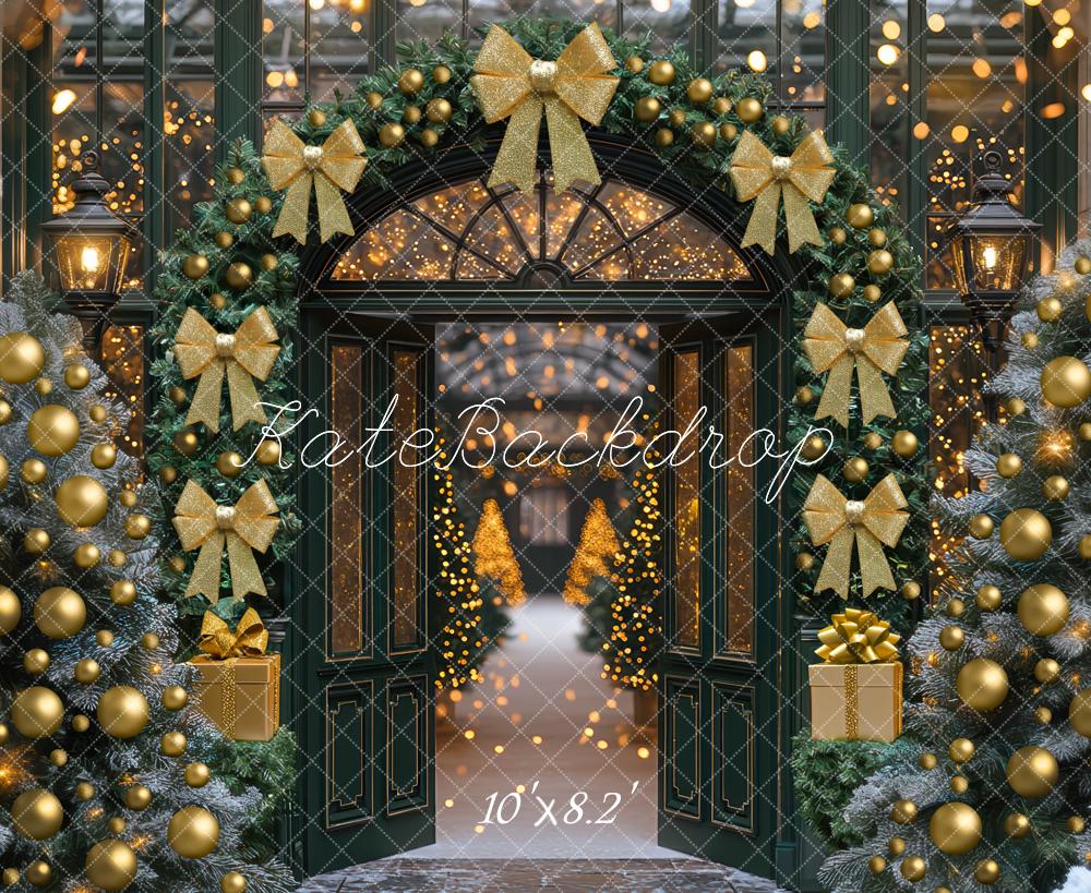 Kate Christmas Arch Garland Golden Ornaments Backdrop Designed by Mini MakeBelieve -UK