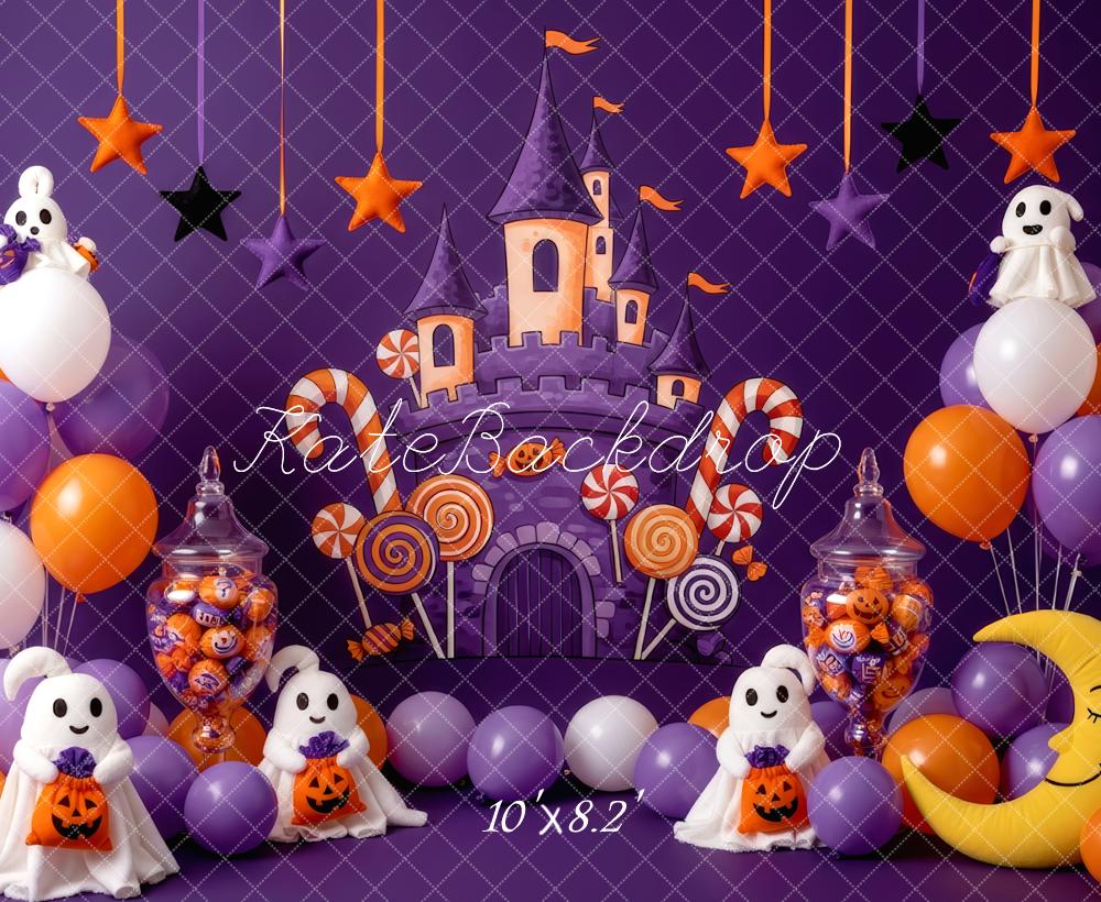 Kate Halloween Castle Candy Ghosts Balloons Backdrop Designed by Patty Robert