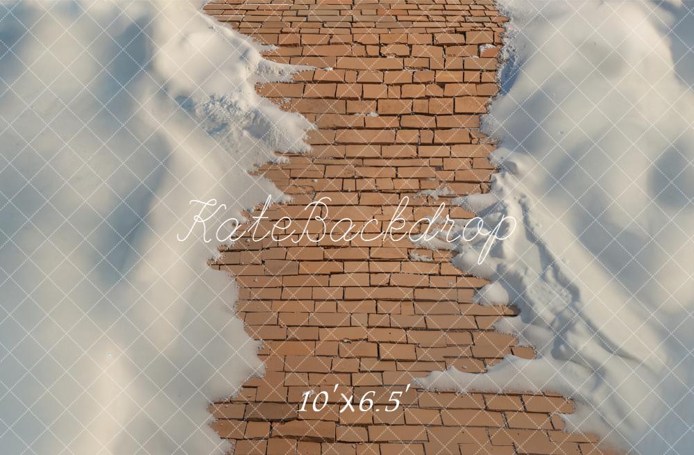 Kate Cobblestone Path Snow Floor Backdrop Designed by Emetselch -UK