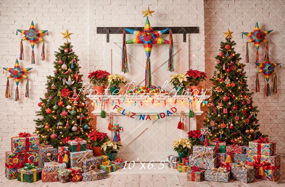 Kate Christmas Piñata Trees Presents Colourful Backdrop Designed by Emetselch -UK