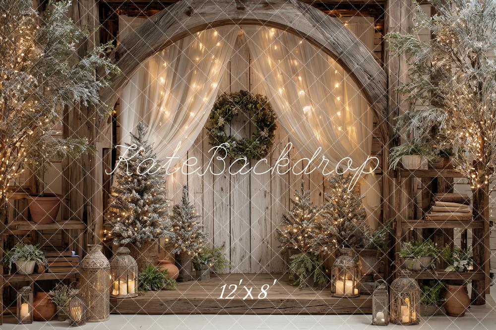 Kate Christmas Wooden Arch Fairy Lights Backdrop Designed by Ashley Paul