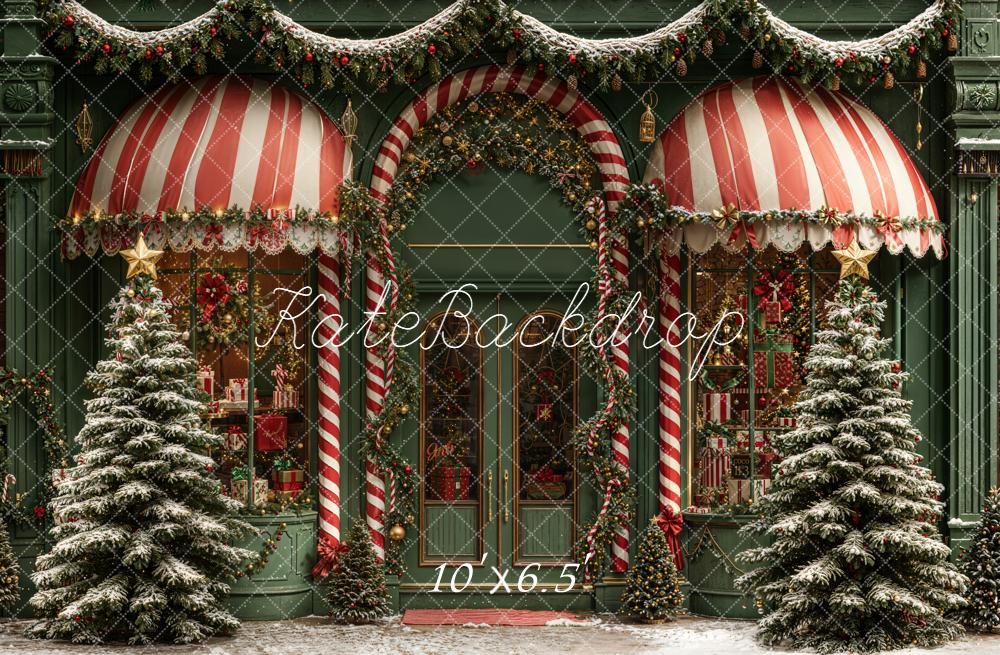 Kate Christmas Shop Window Candy Cane Backdrop Designed by Emetselch -UK