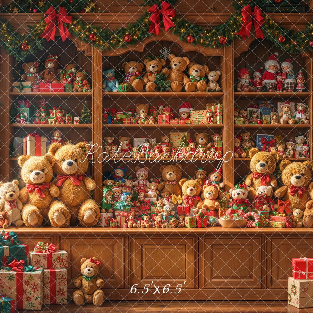 Kate Christmas Teddy Bears Cabinet Gifts Backdrop Designed by Emetselch