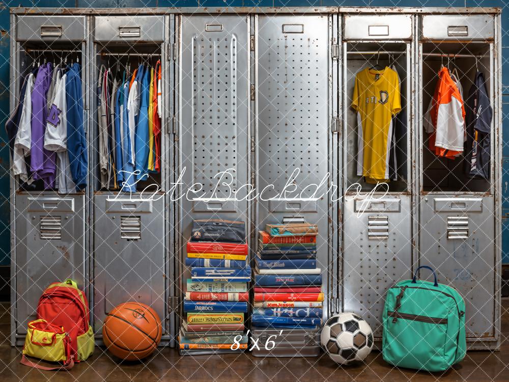 Kate Back To School Lockers Sportswear Fleece Backdrop Designed by Emetselch