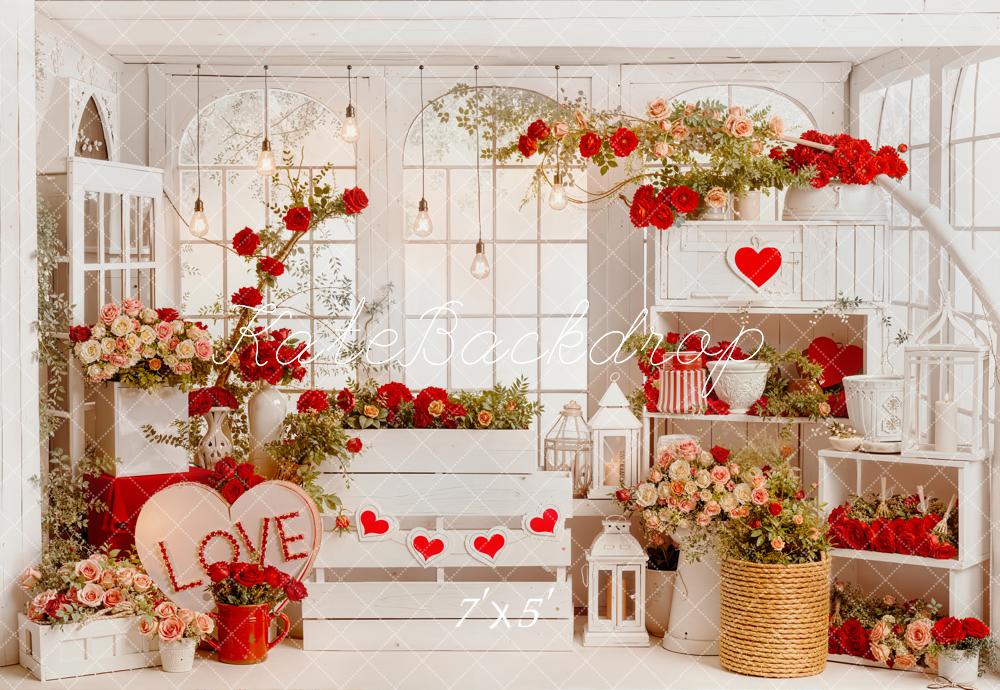 Kate Valentine Roses Heart Decorations Backdrop Designed by Emetselch