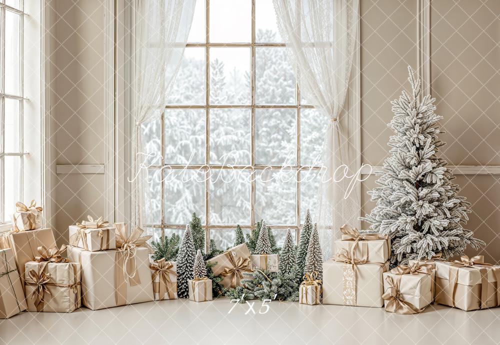 Kate Christmas Gifts Frosted Tree Window Backdrop Designed by Emetselch -UK
