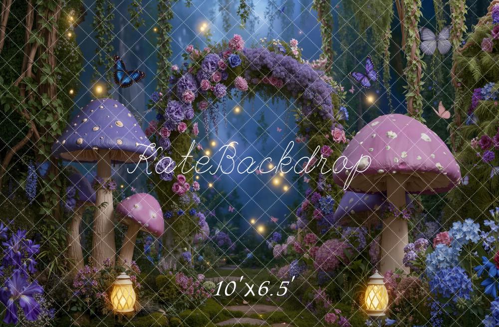 Kate Fairy Fantasy Arch Mushrooms Lanterns Backdrop Designed by Emetselch