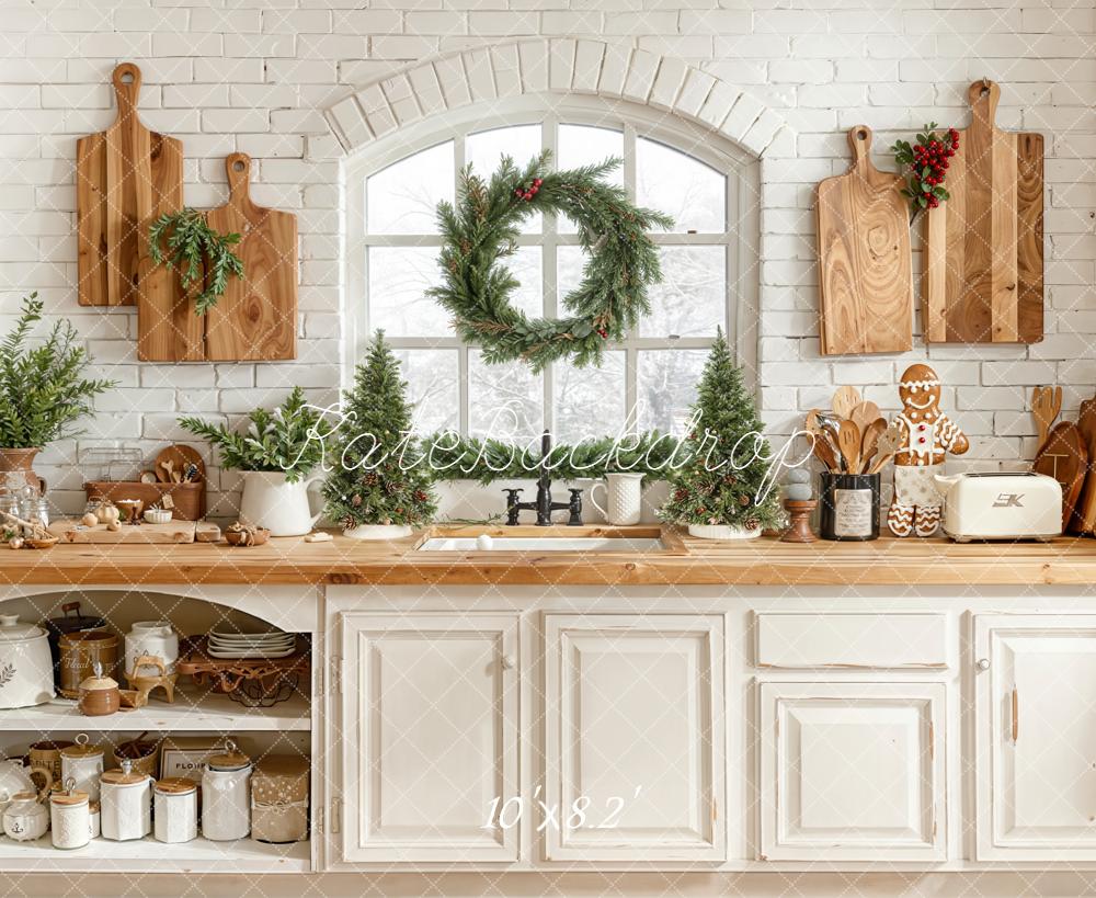 Kate Christmas Kitchen Boards Greenery Backdrop Designed by Emetselch -UK