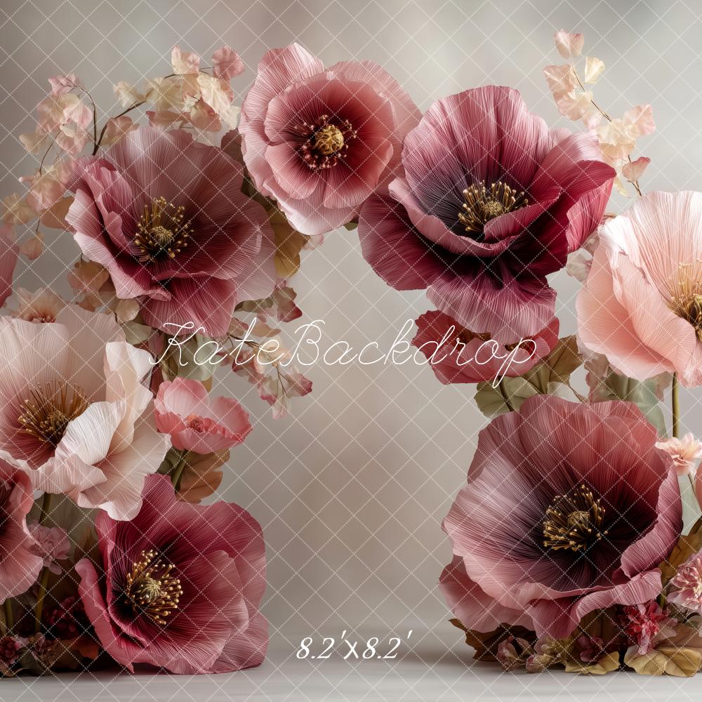 Kate Large Burgundy Pink Flower Arch Backdrop Designed by Patty Robert