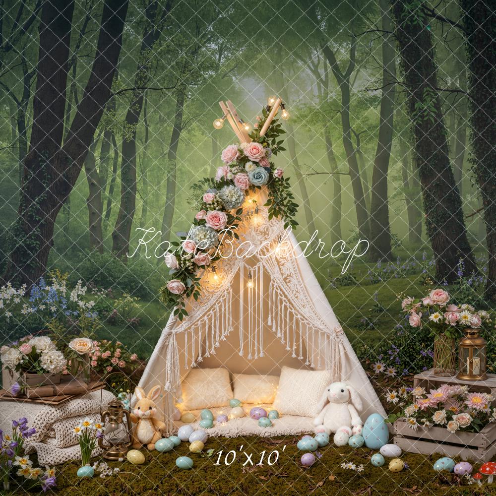 Kate Easter Bunny Tent Eggs Forest Backdrop Designed by Emetselch