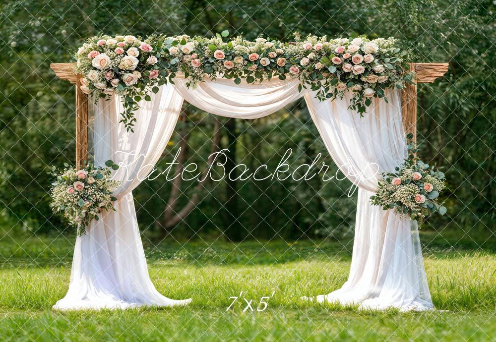 Kate Wedding Flower Arch Draped Backdrop Designed by Chain Photography