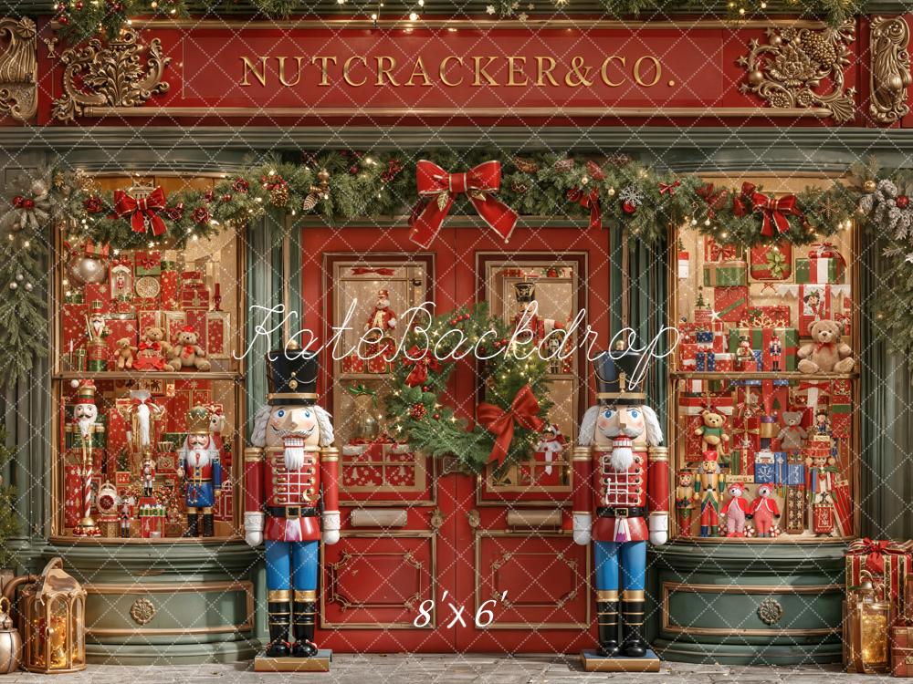 Kate Christmas Nutcracker Figures Shop Front Backdrop Designed by Emetselch -UK