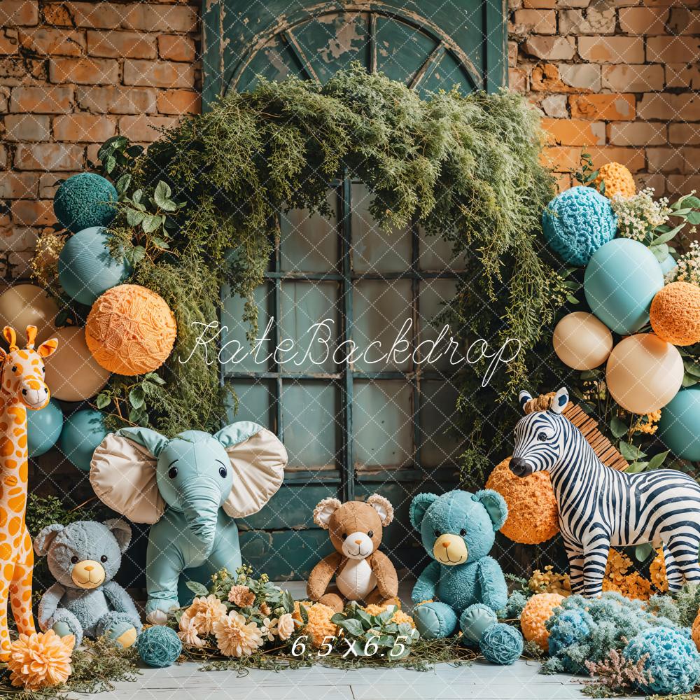 Kate Animal Plush Greenery Arch Backdrop Designed by Emetselch -UK