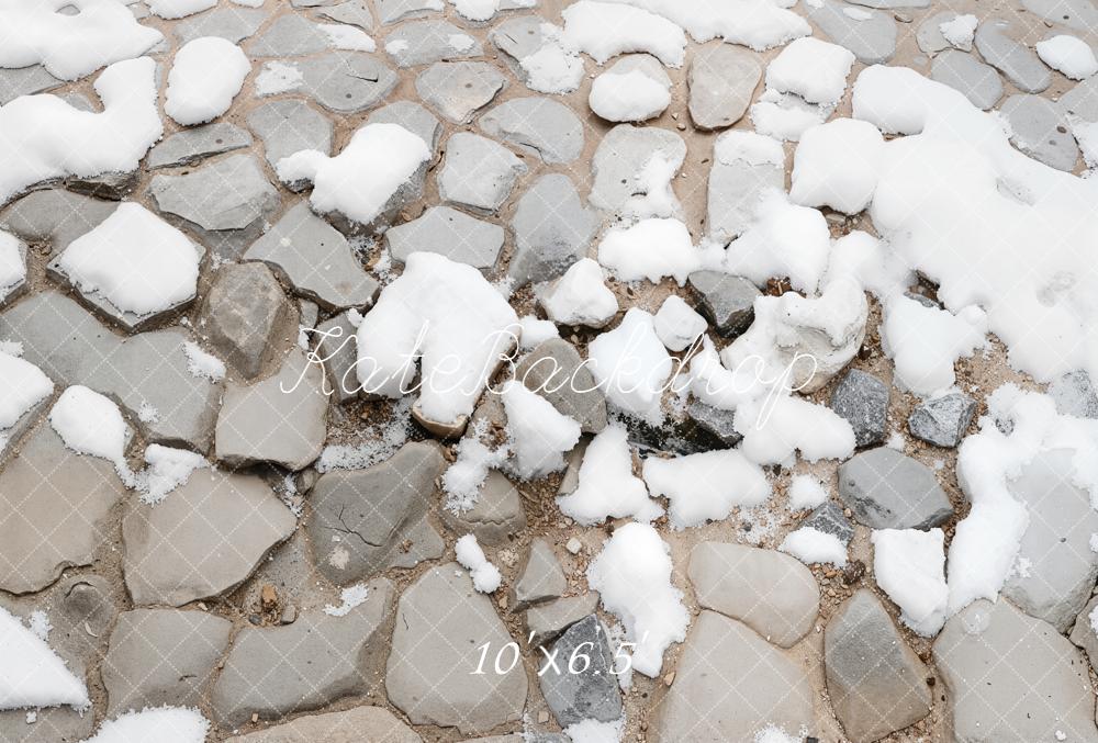 Kate Cobblestone Snow Ground Floor Fleece Backdrop Designed by Kate Image -UK