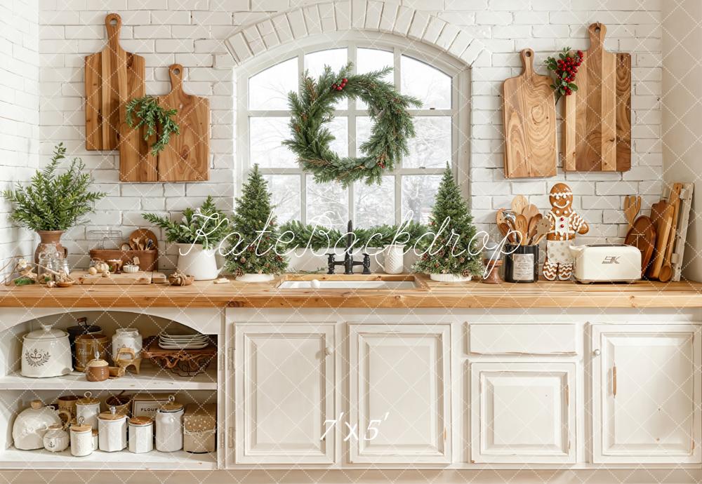 Kate Christmas Kitchen Boards Greenery Backdrop Designed by Emetselch -UK