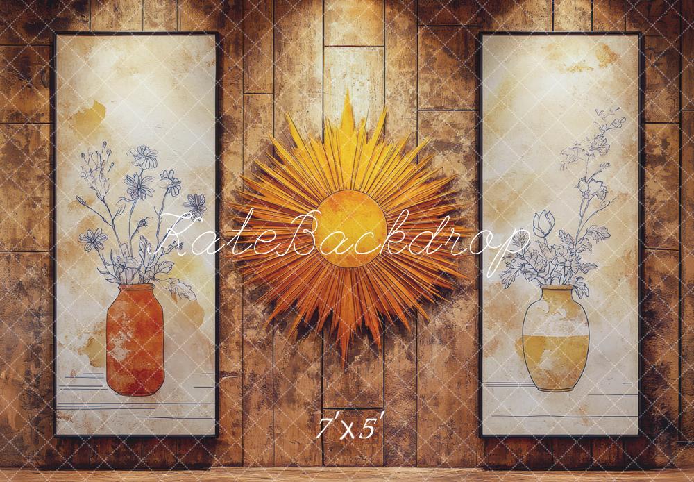 Kate Sunburst Floral Texture Backdrop Designed by Mini MakeBelieve -UK