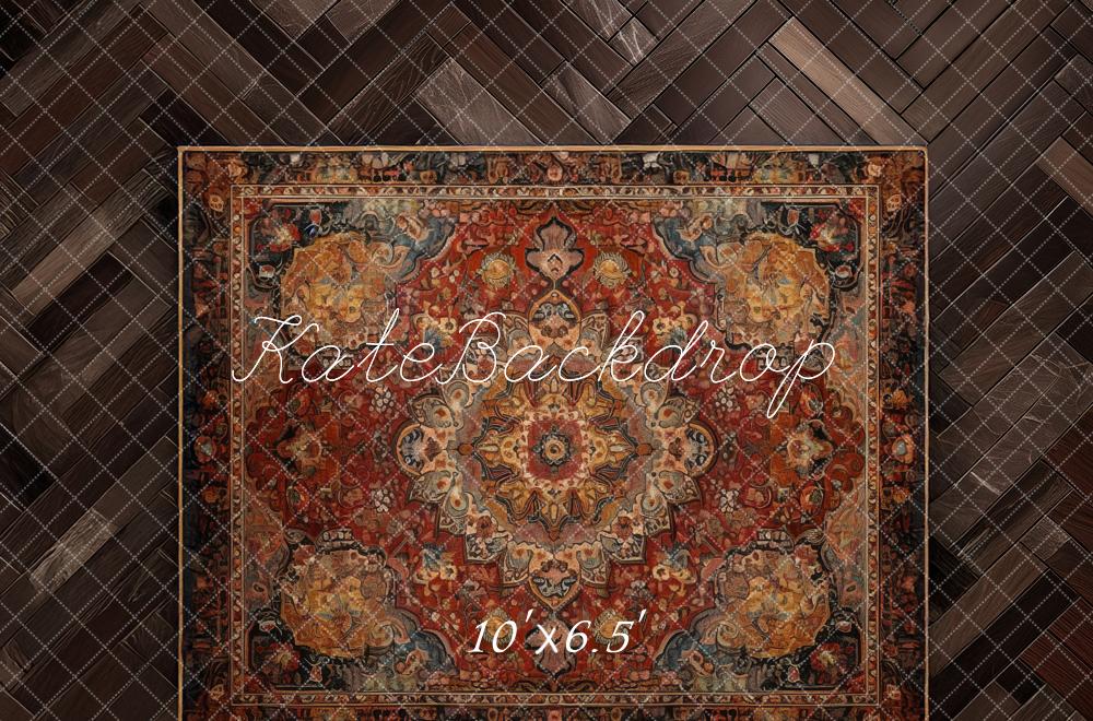 Kate Vintage Rug Herringbone Floor Backdrop Designed by Mandy Ringe Photography -UK