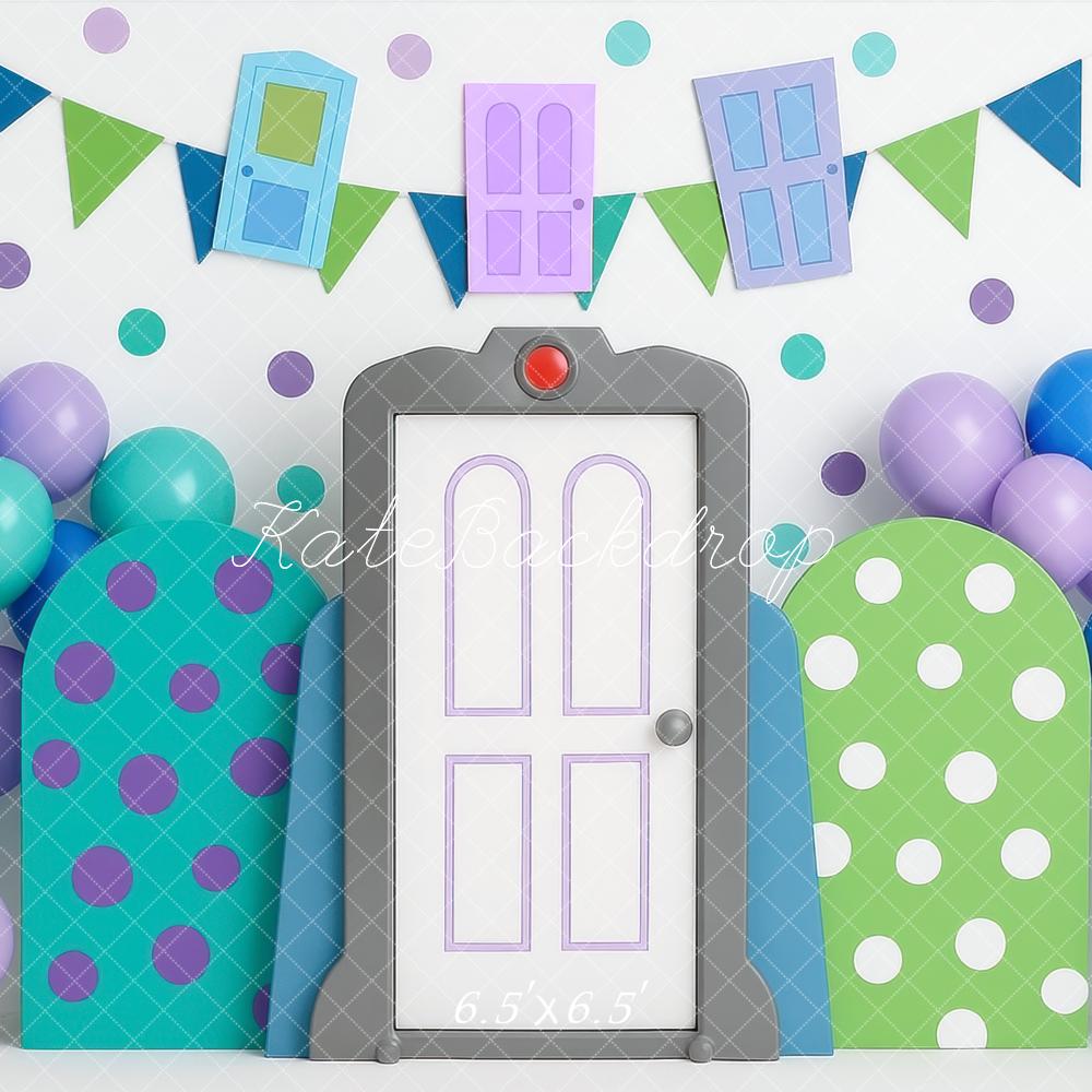 Kate Cake Smash Monster Door Balloons Backdrop Designed by Mini MakeBelieve -UK
