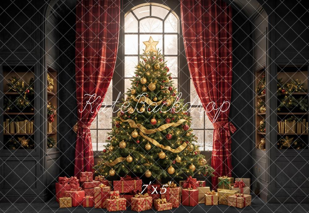 Kate Christmas Tree Presents Window Shelves Backdrop Designed by Emetselch -UK