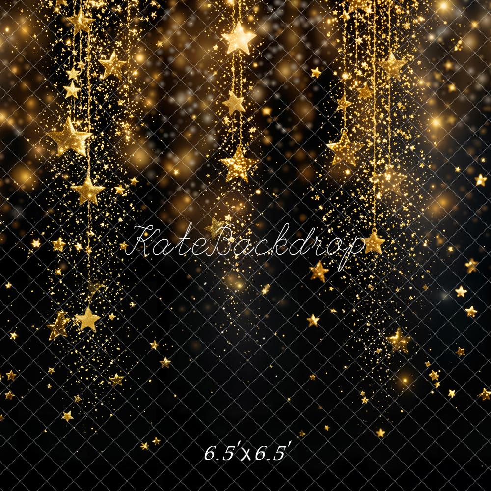 Lightning Deals Kate Gold Glitter Stars Sparkle Backdrop Designed by Kate Image -UK