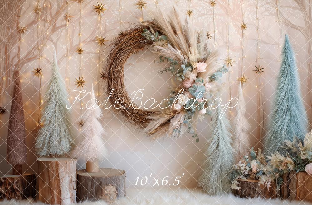 Kate Cozy Christmas Boho Wreath Backdrop Designed by Patty Robert -UK