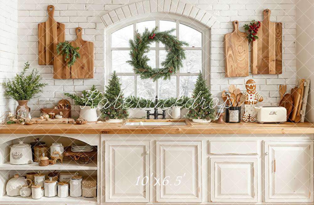Kate Christmas Kitchen Boards Greenery Backdrop Designed by Emetselch -UK
