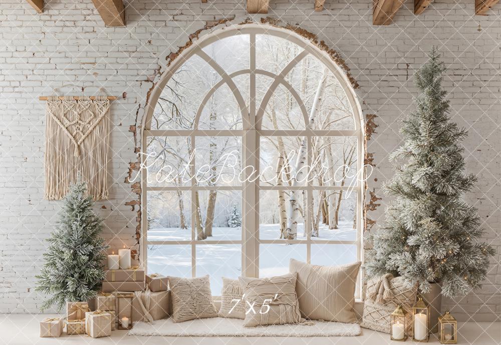 Kate Christmas Winter Arch Window Trees Backdrop Designed by Emetselch